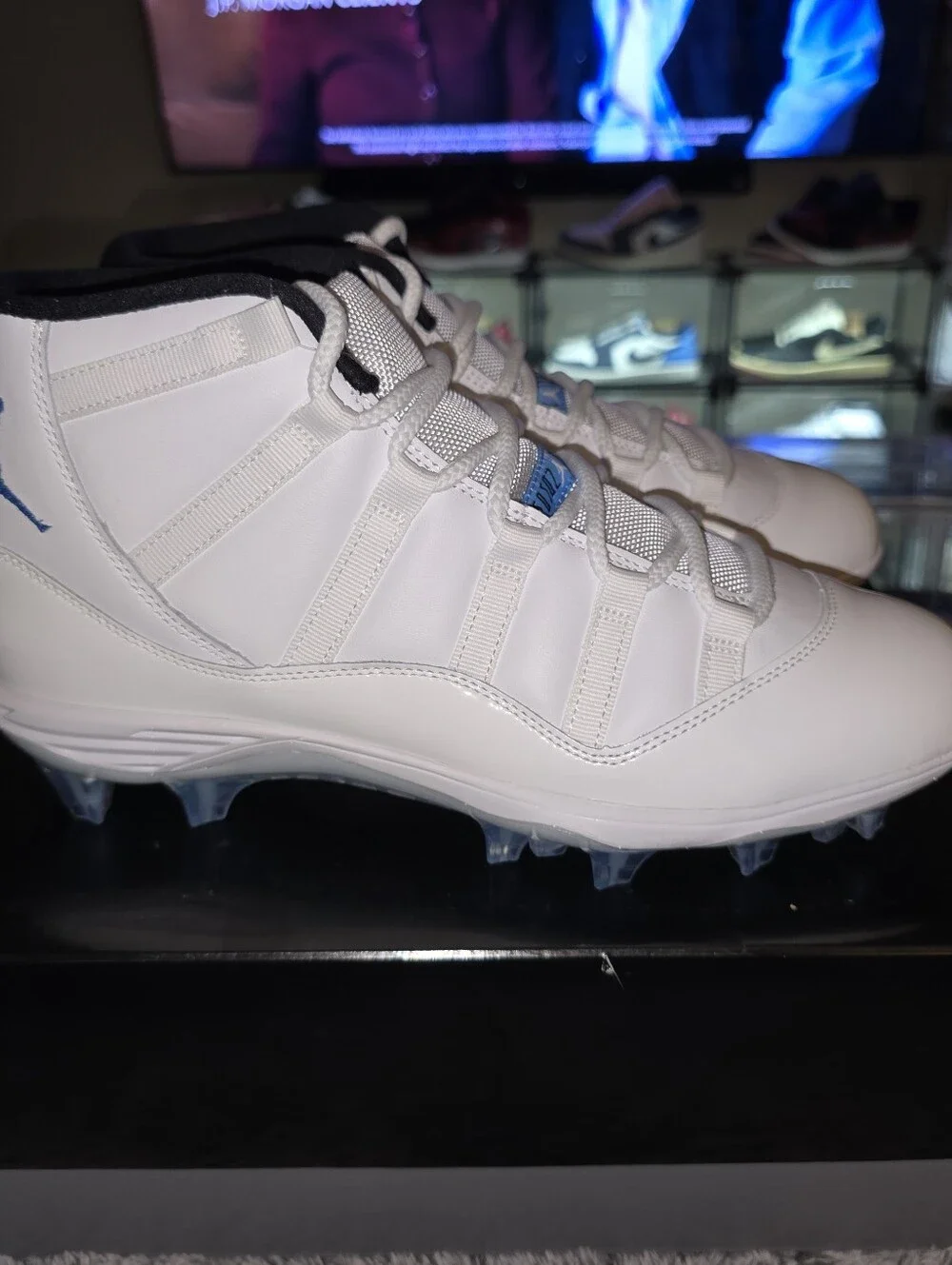 JORDAN 11 MID TD Football Cleats White-Legend Blue / Men's Size 9.5 HM 7324-104